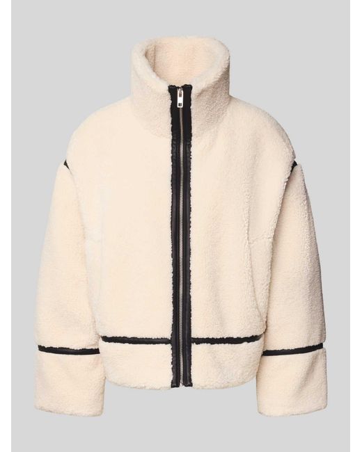 Jake*s Teddyfleece Jas Met Opstaande Kraag in het Natural