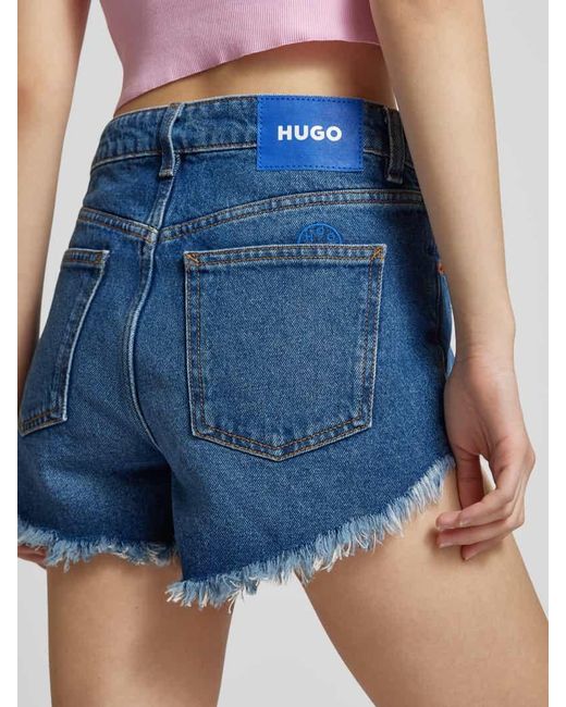 HUGO Blue Regular Fit Jeansshorts Im 5-Pocket-Design Modell 'Galara'