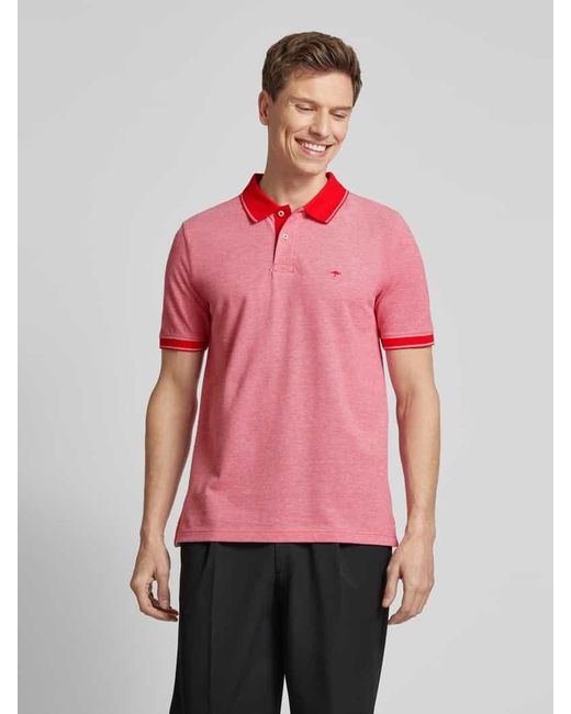 Fynch-Hatton Regular Fit Poloshirt Mit Logo-Stitching in Pink für Herren