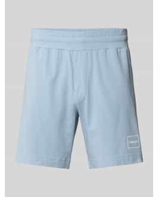 HUGO Regular Fit Sweatshorts Met Labelprint in het Blue voor heren