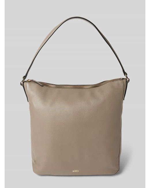 Boss Natural Lederhandtasche Mit Label-Applikation Modell 'Alyce'