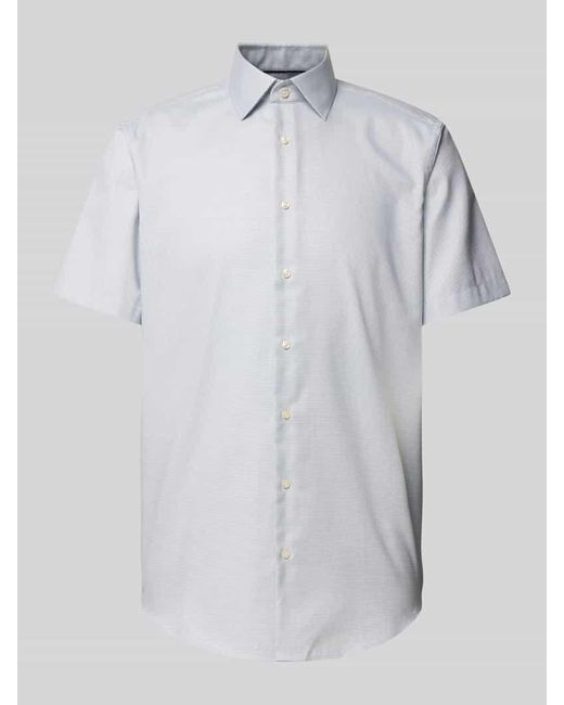 Christian Berg Men Regular Fit Business-Hemd mit fein strukturiertem Muster in White für Herren