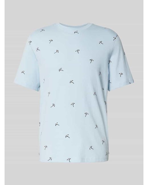 Scotch & Soda Regular Fit T-Shirt mit Motiv-Prints in Blue für Herren