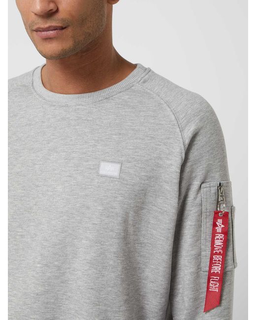 Alpha Industries Sweatshirt mit Ärmeltasche in Gray für Herren