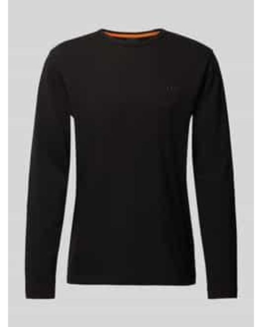 Boss Regular Fit Shirt Met Lange Mouwen En Labelstitching, Model 'Tempesto' in het Black voor heren