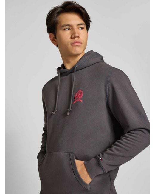 Tommy Hilfiger Regular Fit Hoodie Van Katoenmix in het Gray voor heren