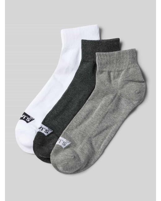 Levi's Socken mit Label-Detail Modell 'MID CUT BATWING LOGO' im 3er-Pack in Gray für Herren