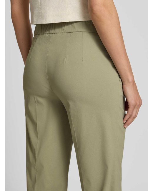 SteHmann Regular Fit Capribroek Met Steekzakken in het Green