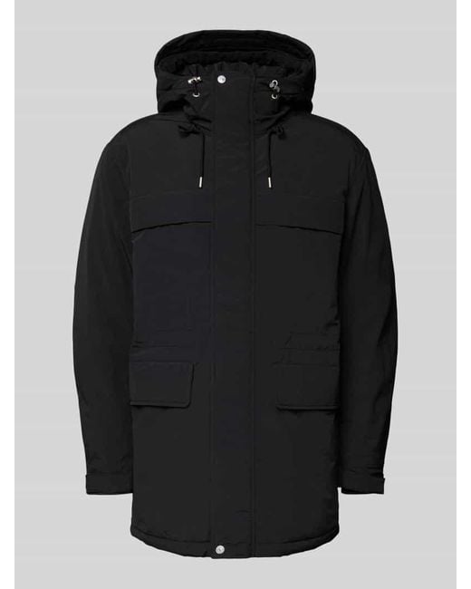 Tommy Hilfiger Regular Fit Parka mit Kapuze Modell 'CITY READY' in Black für Herren