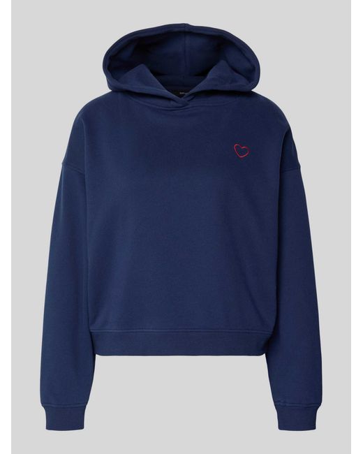 Opus Hoodie Met Stitching Model 'Galentine' in het Blue