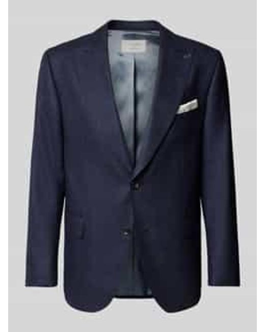 Carl Gross Regular Fit 2-Knoops Colbert Van Scheerwol, Model 'Tilano' in het Blue voor heren