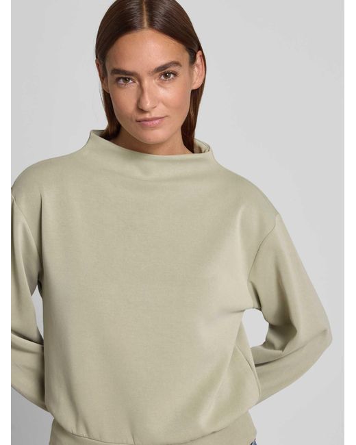 Opus Sweatshirt Met Opstaande Kraag, Model 'Gablina' in het Natural