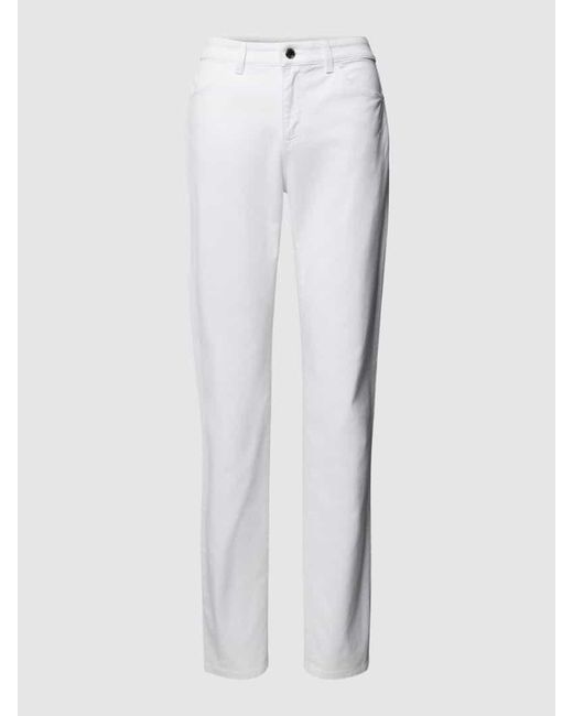 Emporio Armani White Slim Fit Jeans mit Knopfverschluss