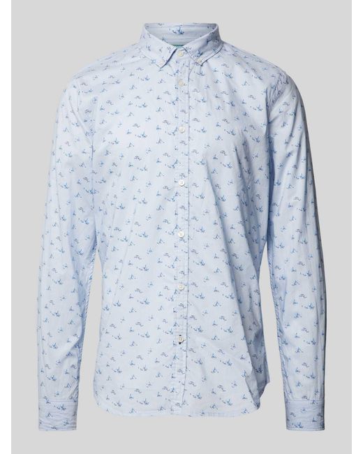 Scotch & Soda Slim Fit Freizeithemd mit Allover-Print in Blue für Herren
