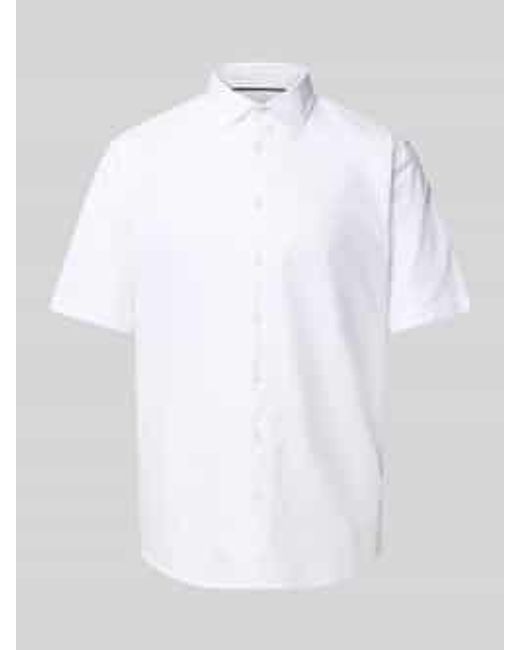 Jake*s Casual Fit Zakelijk Overhemd Met 1/2-mouwen in het White voor heren