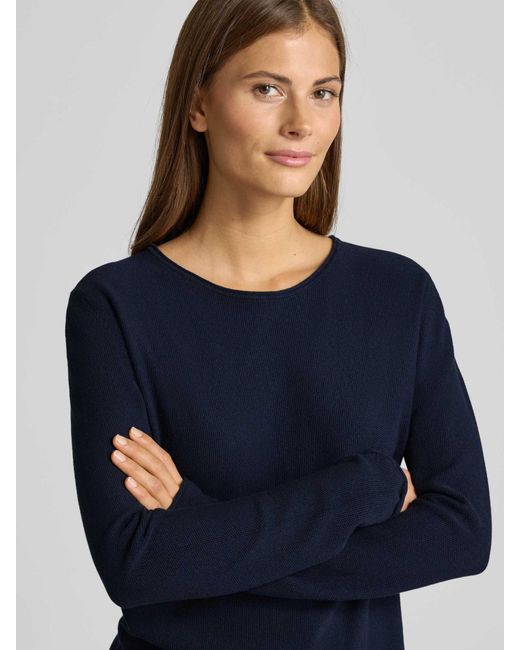 Tom Tailor Regular Fit Gebreide Pullover Van Een Mix Van Katoen En Viscose in het Blue