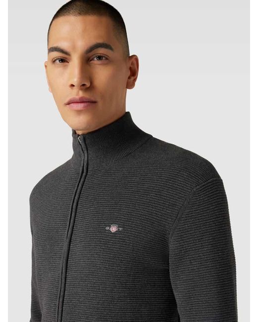 Gant Strickjacke mit Zweiwege-Reißverschluss in Gray für Herren