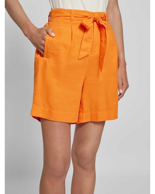 S.oliver Orange Shorts mit Stoffgürtel
