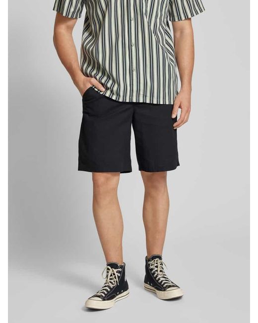 Blend Regular Fit Sweatshorts Aus Leinen-Mix Modell 'Bay' in Black für Herren