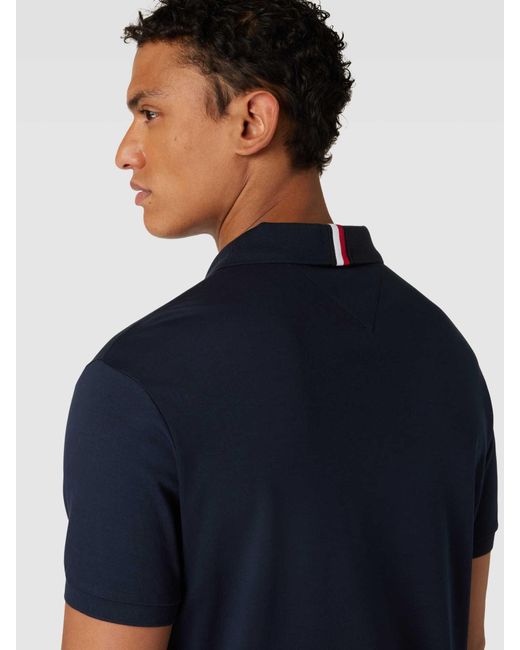 Tommy Hilfiger Regular Fit Poloshirt Met Labelstitching in het Blue voor heren