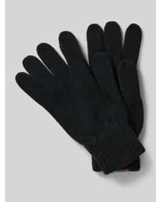 Bugatti Handschoenen Van Een Mix Van Katoen En Viscose Met Kasjmier, Model 'Solid' in het Black voor heren