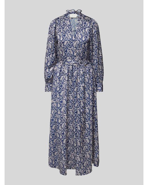 Neo Noir Maxi-jurk Met All-over Print in het Blue