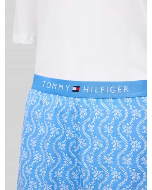 Tommy Hilfiger White Relaxed Fit Pyjama aus reiner Baumwolle