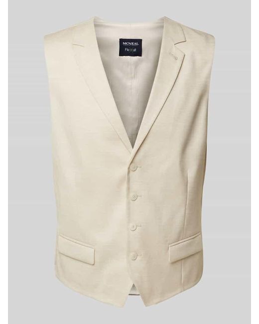 Mcneal Slim Fit Weste Mit Reverskragen in Natural für Herren