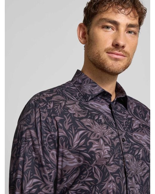 Joop! Loose Fit Zakelijk Overhemd Met Kentkraag, Model 'Matty' in het Blue voor heren