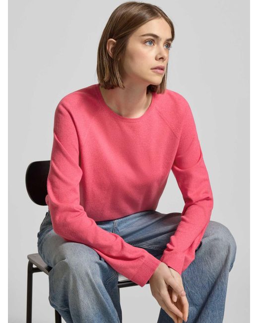 Pieces Regular Fit Gebreide Pullover Met Extra Brede Schouders in het Pink