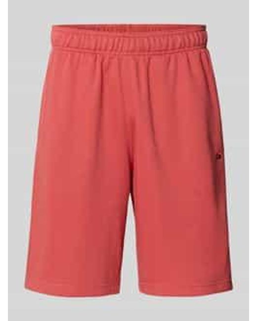 Champion Relaxed Fit Sweatbermuda Met Logostitching in het Red voor heren