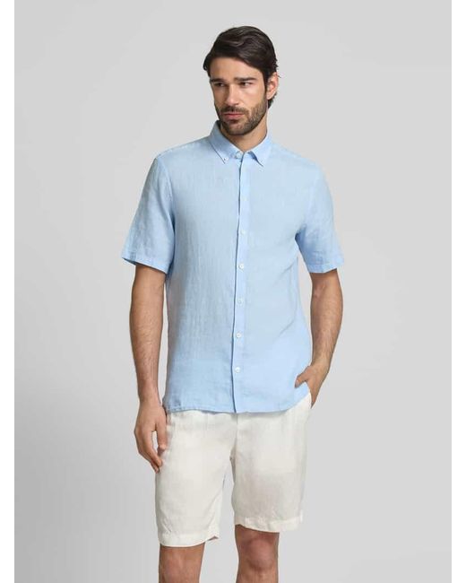 Casual Friday Slim Fit Freizeithemd mit Button-Down-Kragen Modell 'Anton' in Blue für Herren