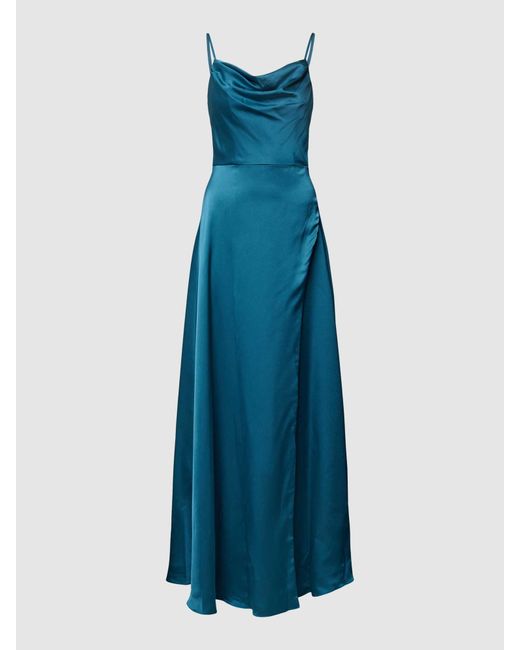 Luxuar Blue Abendkleid in Wickel-Optik