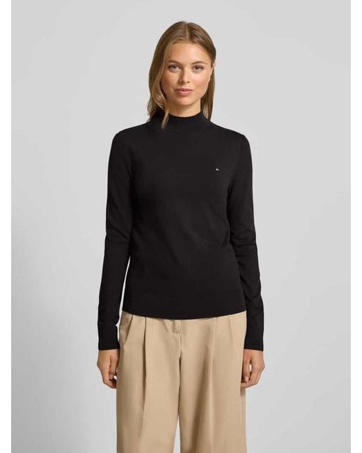 Tommy Hilfiger Black Regular Fit Pullover aus Baumwoll-Mix