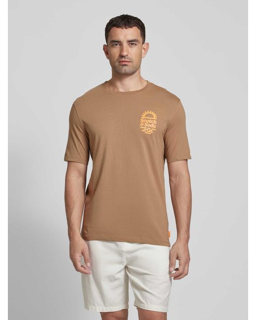 Scotch & Soda T-Shirt mit Label-Print in Natural für Herren