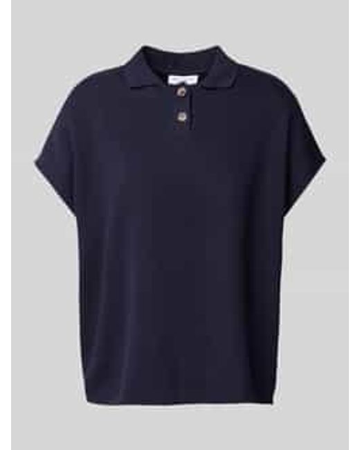 Marc O' Polo Poloshirt Met Korte Knoopsluiting in het Blue