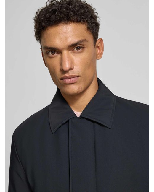 Strellson Regular Fit Lange Jas Met Platte Kraag, Model 'Naro' in het Blue voor heren