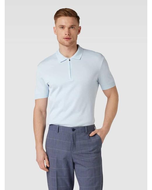 Windsor. Regular Fit Poloshirt mit Label-Detail in Blue für Herren