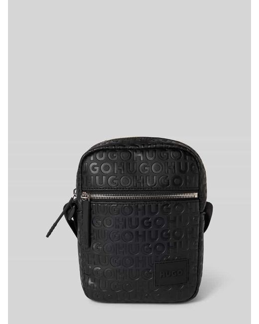 HUGO Umhängetasche mit Label Patch Modell 'ETHON' in Black für Herren