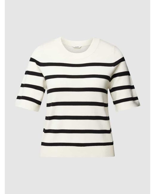 Mbym White T-Shirt mit Streifenmuster Modell 'Carla'