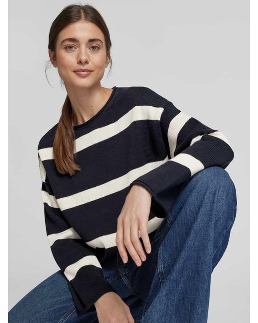 Marc O' Polo Blue Oversized Pullover Aus Reiner Baumwolle