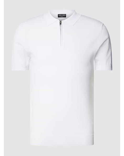 Antony Morato Poloshirt mit kurzer Reißverschlussleiste in White für Herren