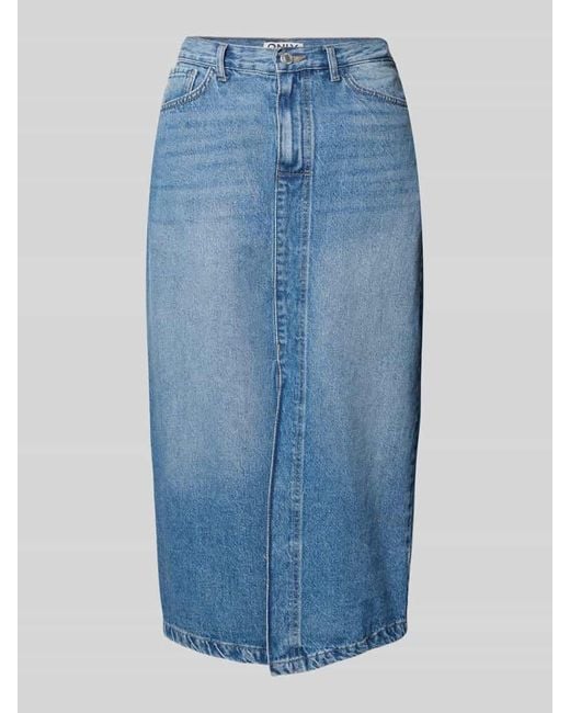 ONLY Blue Eng anliegender Midi-Jeansrock aus reiner Baumwolle Modell 'ENYA'