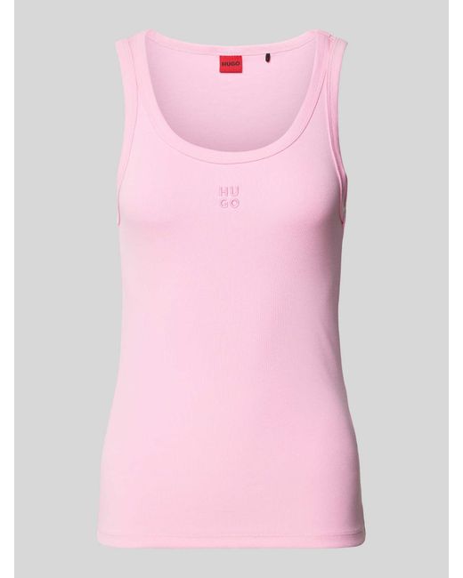 HUGO Pink Tanktop mit Label-Stitching Modell 'Datamia'