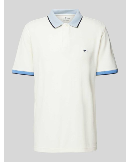 Fynch-Hatton Regular Fit Poloshirt Met Contrastgarnering in het White voor heren