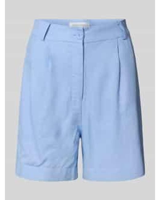 Guido Maria Kretschmer Flared Linnen Korte Broek Met Bandplooien in het Blue