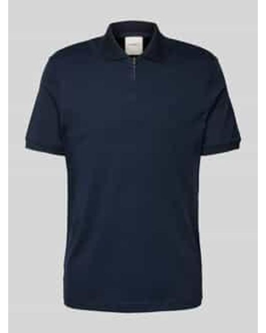 Calvin Klein Slim Fit Poloshirt Met Logostitching in het Blue voor heren