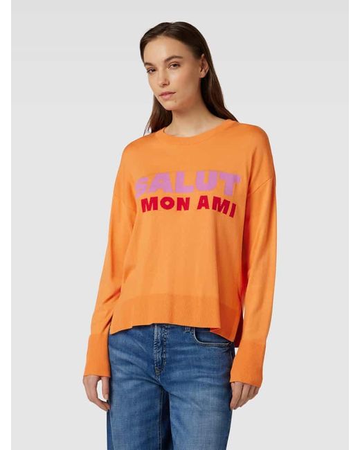 Milano Italy Orange Sweatshirt mit gerippten Abschlüssen
