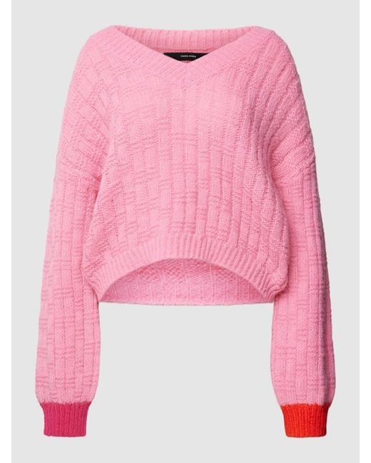 Vero Moda Gebreide Pullover Met Structuurmotief in het Pink