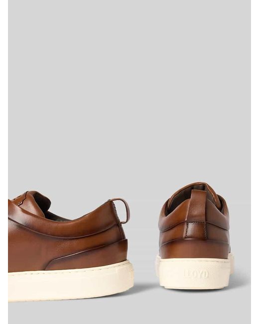 Lloyd Ledersneaker mit Label-Prägung Modell 'METRO' in Brown für Herren